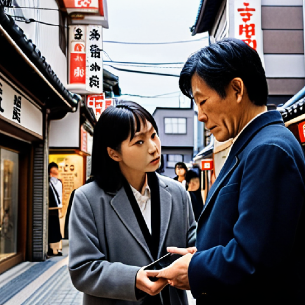 **Prompt:** A thoughtful, experienced real estate appraiser (late 40s, any gender) standing in a bustling, yet historic Japanese *shōtengai* (shopping street). They are holding a modern tablet displaying complex data, but their gaze is directed at the vibrant street and its people, capturing the 'soul' and 'story' of the place. The scene should convey a deep sense of human insight, empathy for the community's history and potential, and the wisdom to look beyond mere numbers. Subtle hints of traditional architecture blend with signs of renewal. Soft, warm lighting emphasizes a sense of understanding and discovery. Realistic, cinematic, detailed.