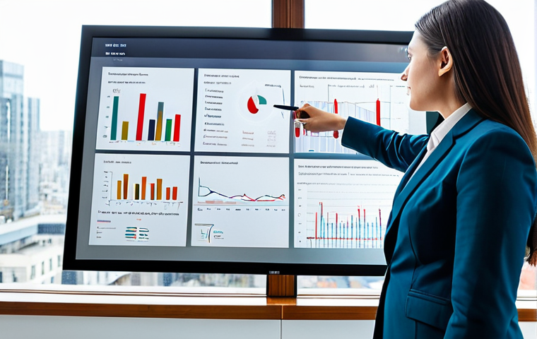 A professional real estate appraiser, gender-neutral, wearing a modest business suit, thoughtfully analyzing complex data on a large digital screen in a modern, well-lit office. The appraiser holds a stylus, pointing at a detailed property valuation report displayed digitally. The environment is clean, sophisticated, with blurred city views outside a large window. The focus is on intelligence and analytical skill. fully clothed, appropriate attire, professional dress, safe for work, appropriate content, family-friendly, perfect anatomy, correct proportions, natural pose, well-formed hands, proper finger count, natural body proportions, high quality, professional photography.