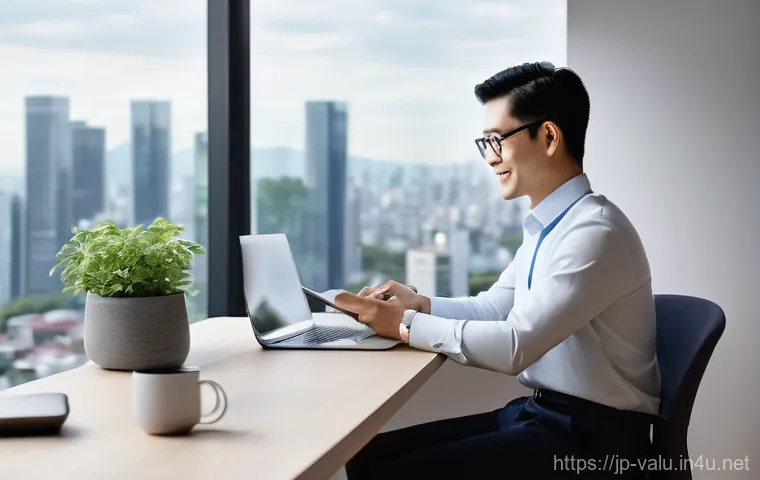 감정평가사의 업무 환경 개선 방법 - **Prompt for an AI-powered data analysis scene:**
    "A sophisticated, modern Japanese real estate ...