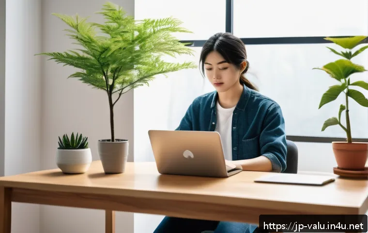 감정평가사의 온라인 강의 제작 - A modern, serene home study space designed for focused online learning: a tidy wooden desk with a sl...