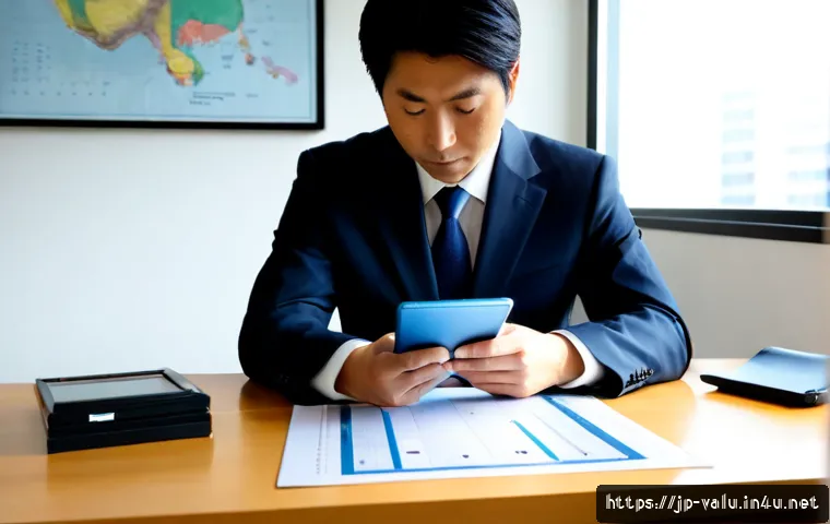 감정평가사의 전문성 강화 방법 - Photorealistic Japanese real estate appraiser in a neat business suit studying property blueprints, ...